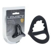 LEVELZ Soft Bead Grip Silicone Cock Ring - Black
